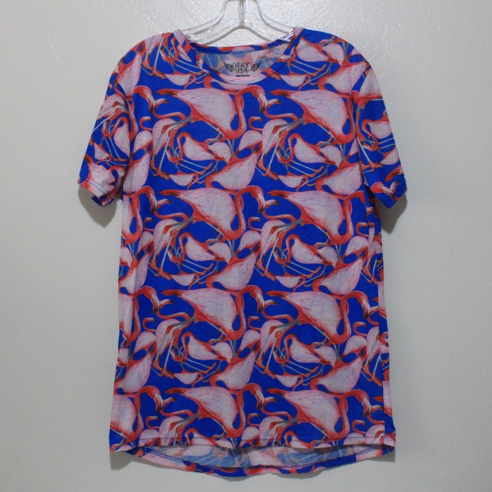 Free w/ Purchase-Blackjack Short Sleeve All Over Print Flamingos